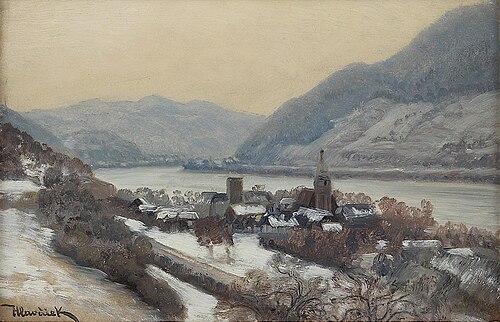 Schwallenbach in der Wachau im Winter, 1926, Anton Hlávacek