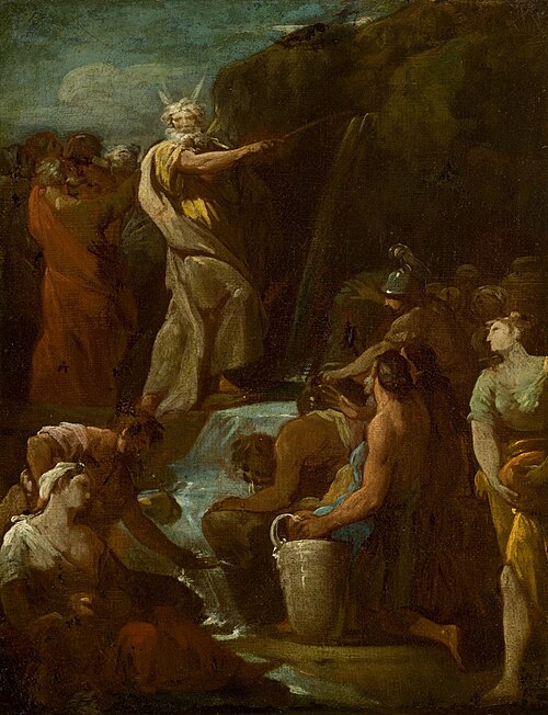 Moses Brings Forth Water Out Of The Rock, , Antonio González Velázquez