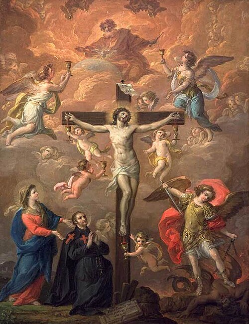 Crucifixion with St Michael, 1750, Antonio González Velázquez