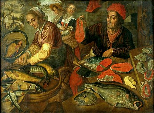 Fish market., 1560, Joachim Bueckelaer