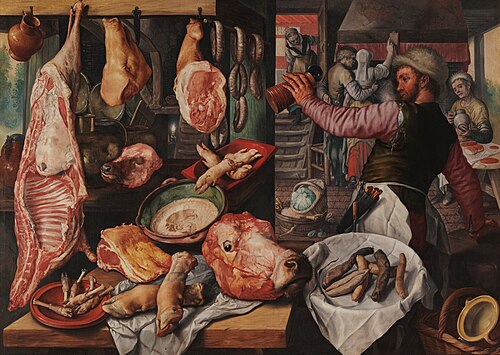 Butcher's Shop, 1568, Joachim Bueckelaer