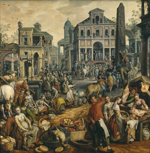 Market Scene with Ecce Homo, 1565, Joachim Bueckelaer