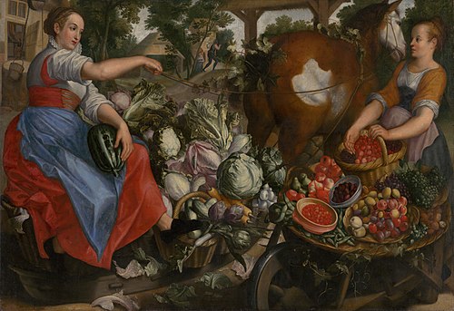 Women with Vegetables, 1600, Joachim Bueckelaer