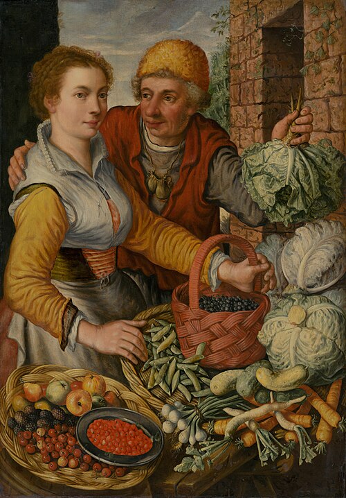 Vegetable Seller, 1570, Joachim Bueckelaer