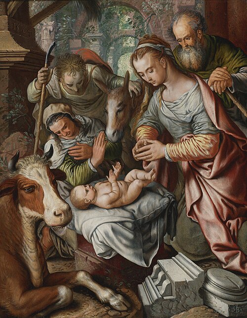 Adoration of the shepherds, dated 1564, 1564, Joachim Bueckelaer