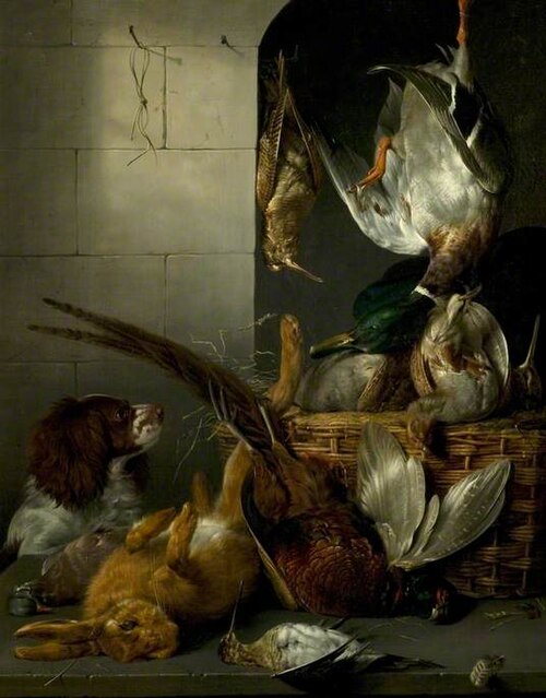 Still Life, Spaniel and Dead Game, 1827, Edmund Bristow