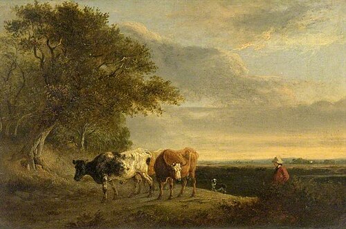 Landscape with Cattle, , Edmund Bristow