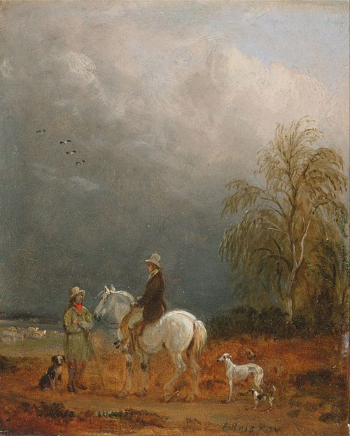 A Traveller and a Shepherd in a Landscape, 1825, Edmund Bristow
