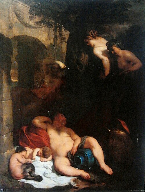 Drunken Silenus with nymphs., 1665, Gérard de Lairesse