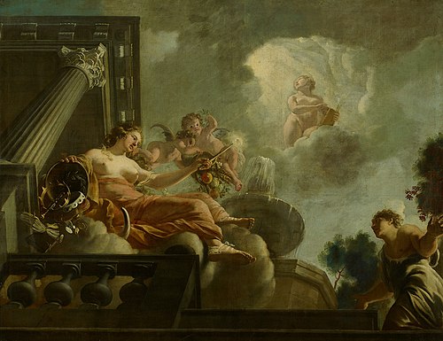 Religio begunstigt Abondantia : Allegorische voorstelling van de verzorging van leprozen en onnozele, 1675, Gerard de Lairesse