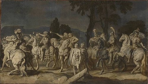 Triumphzug Alexanders des Großen: Zug der Tubenbläser (Folge 3/12), 1676, Gerard de Lairesse