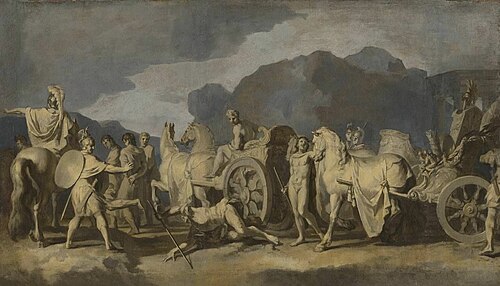 Triumphzug Alexanders des Großen: Gefangene und Streitwagen (Folge 8/12), 1676, Gerard de Lairesse