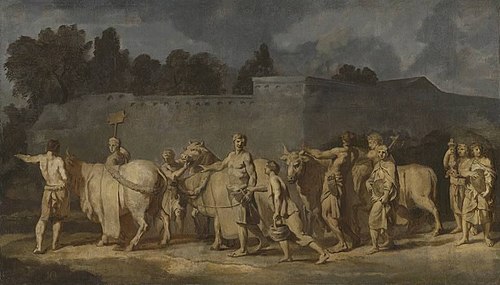 Triumphzug Alexanders des Großen: Zug der Opferstiere (Folge 10/12), 1676, Gerard de Lairesse