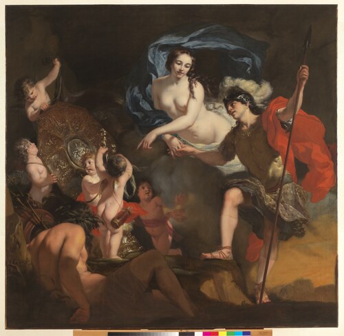 Venus hands over the armour made by Vulcan to Aeneas (Aeneid 7), 1668, Gerard de Lairesse