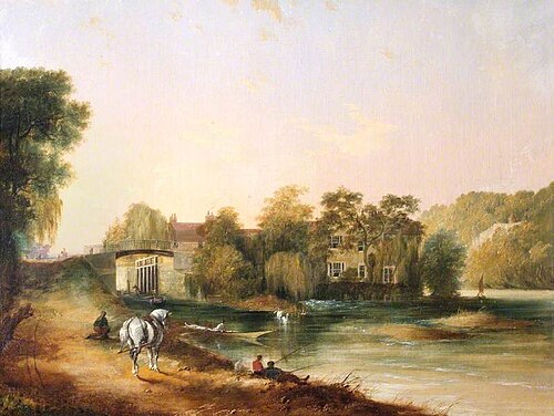Boulter's Lock and Ray Mill House, Maidenhead, Berkshire, 1842, Edmund John Niemann