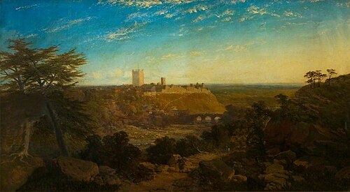 Richmond, North Yorkshire, from the Swale, 1870, Edmund John Niemann