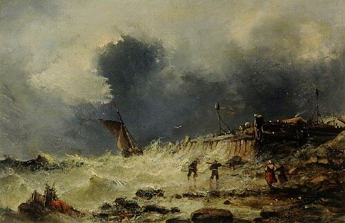 Sailing Ship in a Storm, , Edmund John Niemann