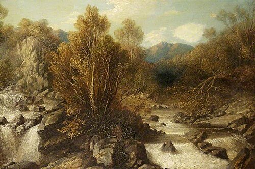 Landscape with a Stream and a Waterfall, , Edmund John Niemann