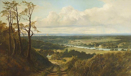 View of Runnymede from Cooper's Hill with a Distant View of Windsor Castle, 1854, Edmund John Niemann