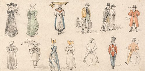 Studies of Figures: Women, Tradespeople, etc., , Edmund Thomas Parris