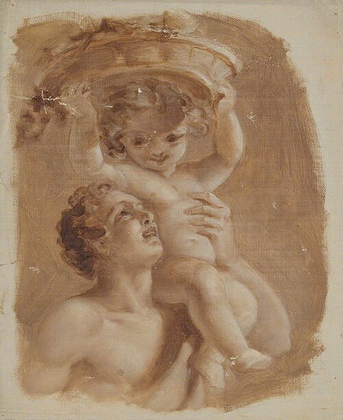 Man Carrying Child on Left Shoulder, , Edmund Thomas Parris