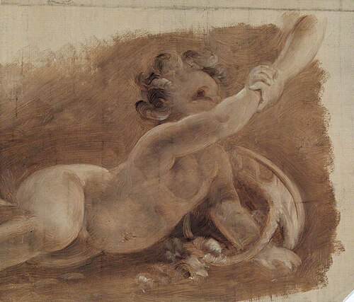 Cherub with Basket of Flowers, , Edmund Thomas Parris