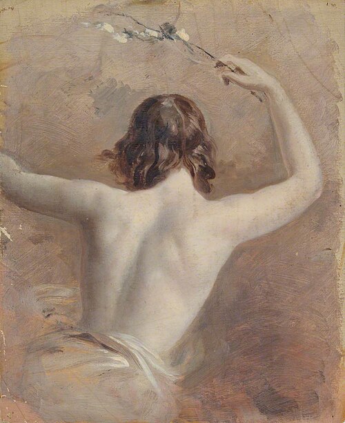 Sketch of Half-Length Female Figure, , Edmund Thomas Parris