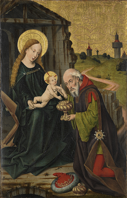 Anbetung der Könige, linke Hälfte, 1460, Friedrich Herlin