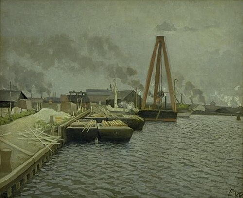 Refshaleøen. The Copenhagen Harbour, 1907, Edvard Weie