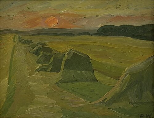 Landscape with Haystacks, 1916, Edvard Weie