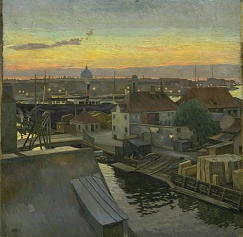 View of Wilders Square at Christianshavn. Evening, 1906, 1906, Edvard Weie