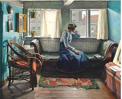 Blue Room with Seated Figure, 1907, Edvard Weie