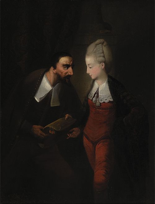 Portia and Shylock, from Shakespeare's "The Merchant of Venice", IV, i, 1778, Edward Alcock
