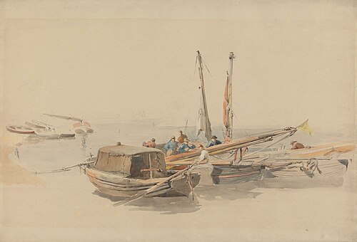 Fishing Boats at Anchor, , Edward Angelo Goodall