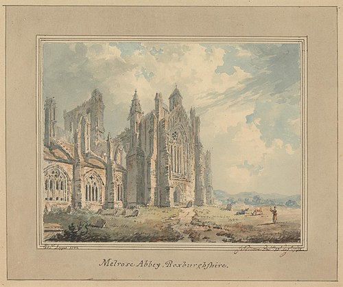 Melrose Abbey, Roxburghshire, 1792, Edward Dayes
