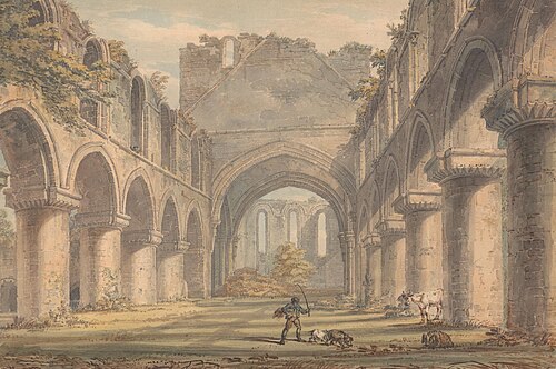 Buildwas Abbey, Shropshire, 1790, Edward Dayes