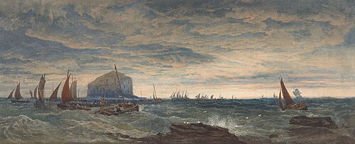 The Bass Rock at Dawn, 1855, Edward Duncan