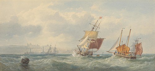 Off Whitby, 1870, Edward Duncan