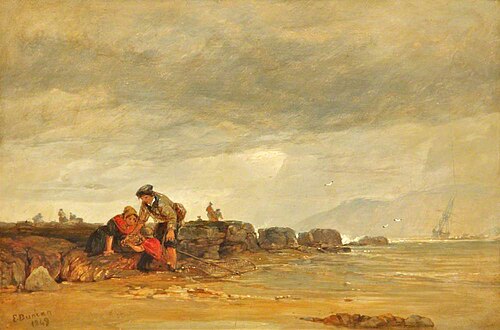 Shrimpers, South Coast of Wales, 1849, Edward Duncan