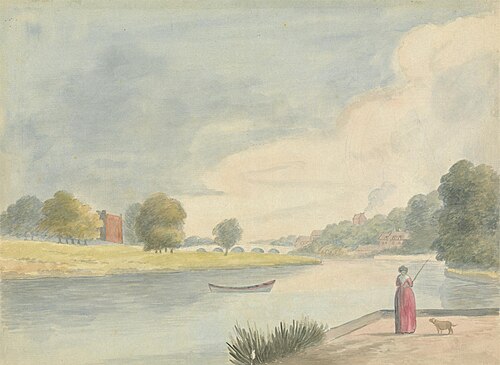 Woman Fishing, , Edward Francis Burney