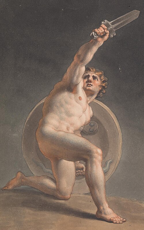 Study of a Male Nude, , Edward Francis Burney