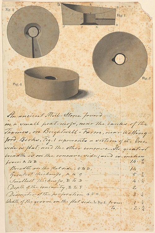 Study of Ancient Roman Millstone (?), 1827, Edward Francis Burney