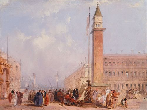 The Piazzetta, Venice, 1850, Edward Pritchett