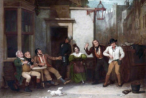 The Progress of Intemperance: The Invitation to Drink, 1835, Edward Villiers Rippingille