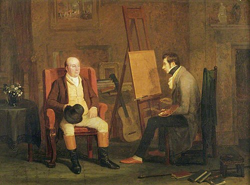 The Artist's Studio: Edward Villiers Rippingille (1798-1859) painting a Portrait, 1822, Edward Villiers Rippingille