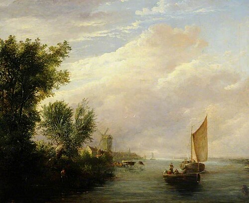 Barges on a River, , Edward Williams