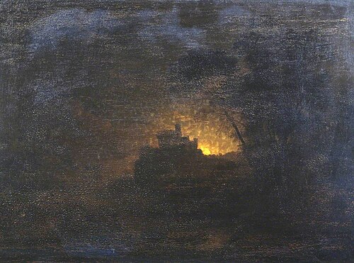 Landscape with Figures by Moonlight, 1826, Edward Williams