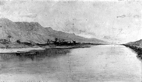 The Nile, Gray Morning, Gebelain, 1888, Edwin Blashfield