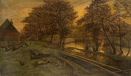 A Timberyard on the Wey, Guildford, , Edwin Edwards
