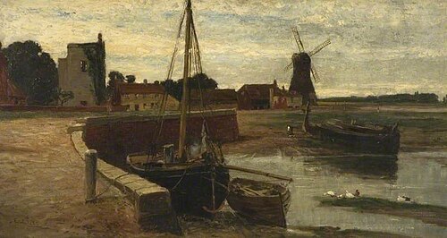 Harbour with Fishing Cobles, , Edwin Ellis